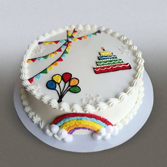 Rainbow Delight Cream Cake
