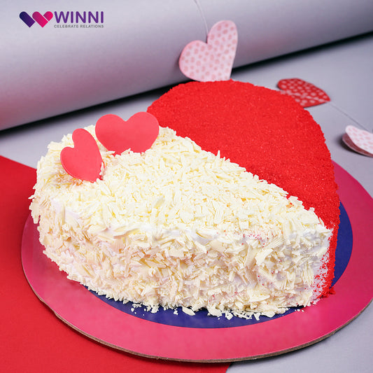 Red Velvet Love Heart Shaped Cake