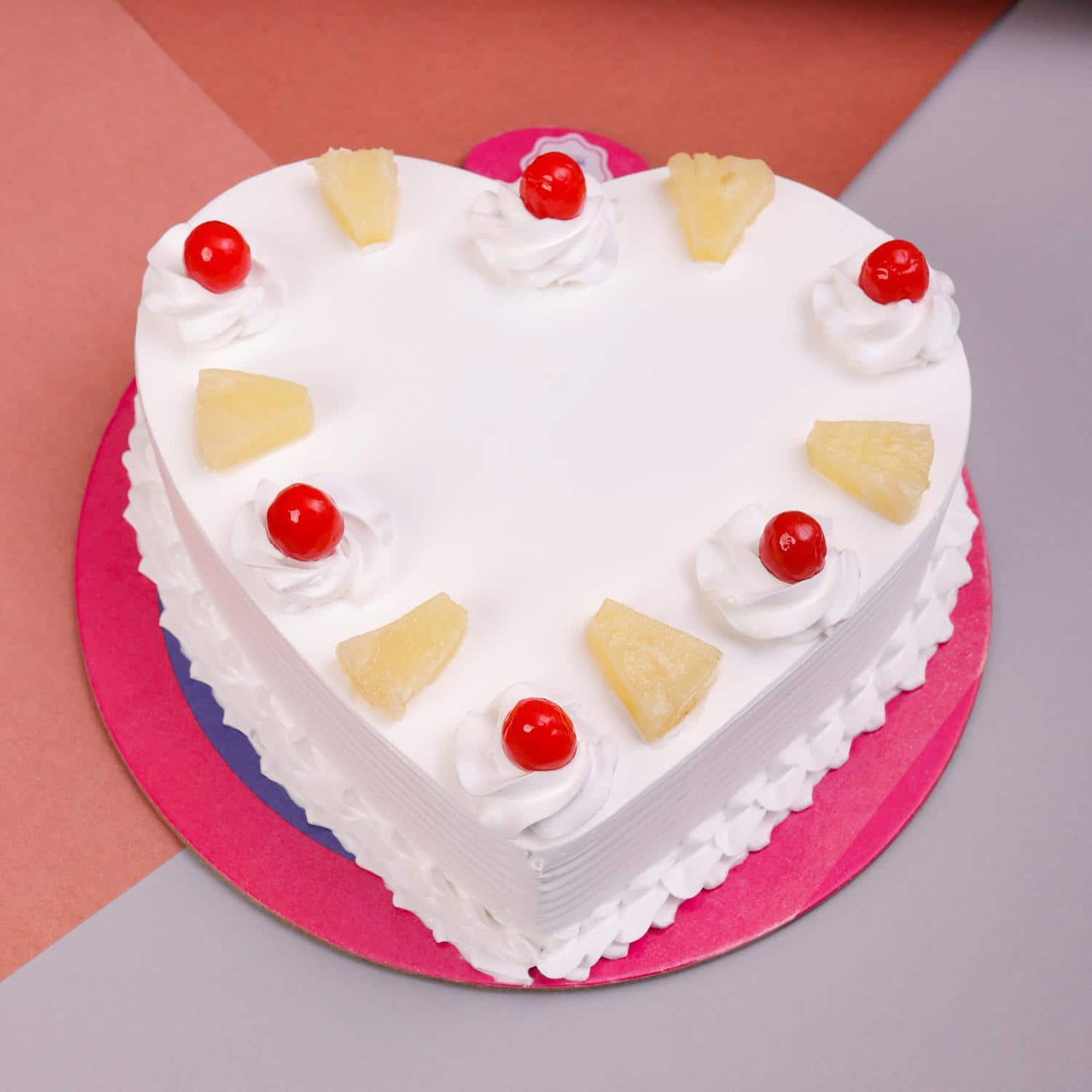 Delicious Pineapple Heart Shaped Cake