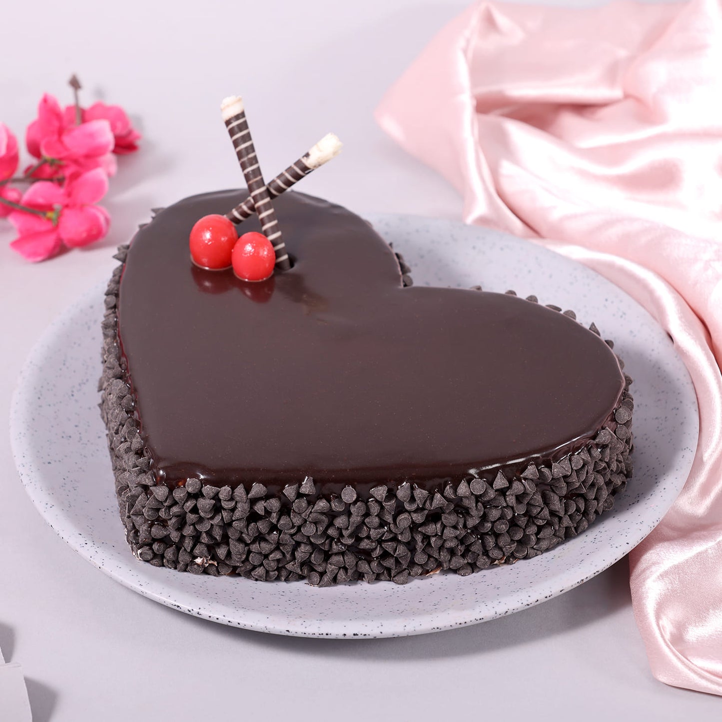 Exquisite Heart Shape Truffle Cake