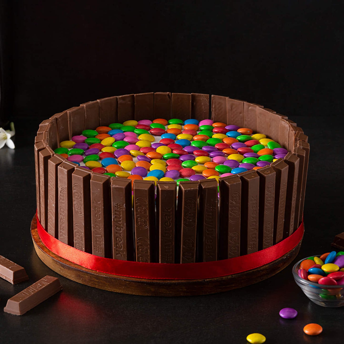 Swirl Of Gems Kit Kat Cake